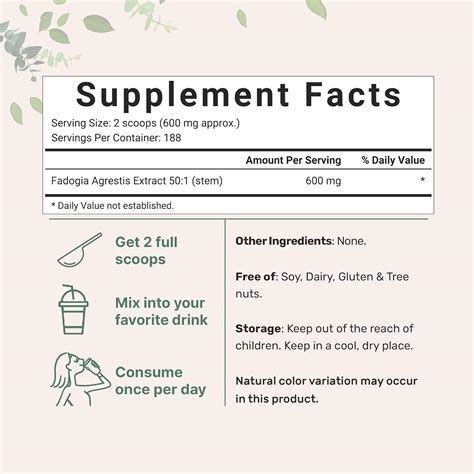 Micro Ingredients Fadogia Agrestis 600mg Per Serving, 50:1 Extract ...