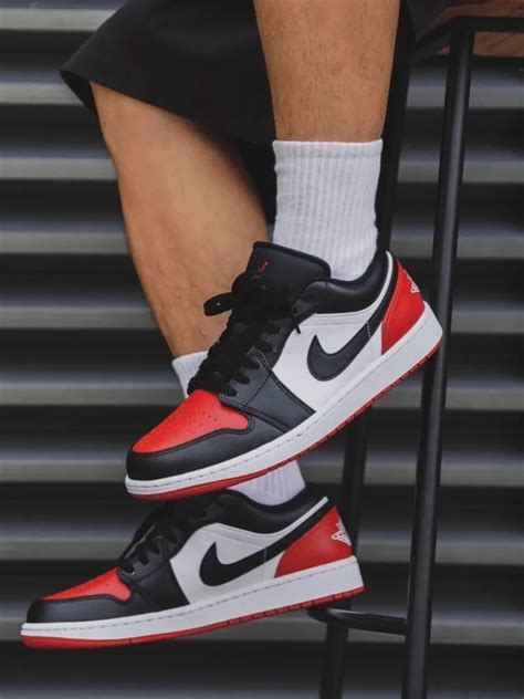 Nike Air Jordan 1 Low Bred Toe 2.0 553558-161 Men's Fashion Sneaker New ...