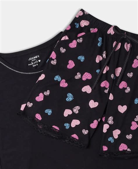 Buy Micro Modal Cotton Short Sleeve T-Shirt and Printed Shorts Set ...