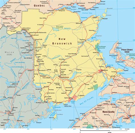 New brunswick canada map of canada