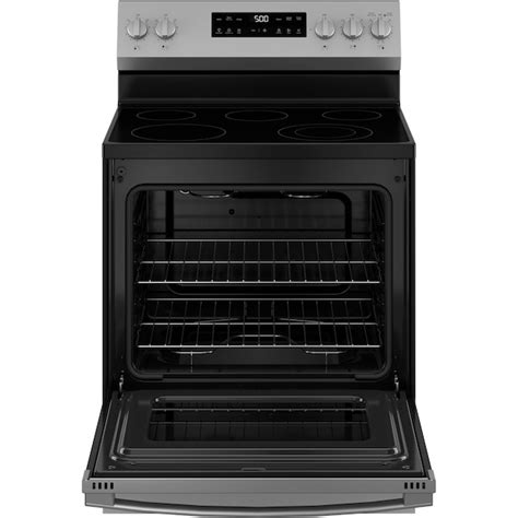 GE Crisp Mode 30-in Glass Top 5 burners 5.3-cu ft Freestanding Electric ...