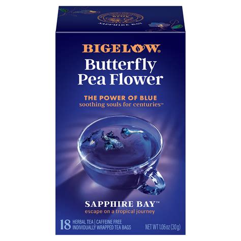 Bigelow Butterfly Pea Flower Sapphire Bay, Herbal Tea, Tea Bags, 18 ...
