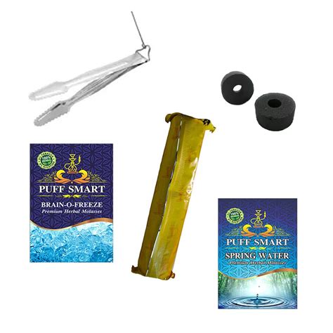 PUFF SMART Premium Herbal Flavors Spring Water, Brain-O-Freeze, Tong ...