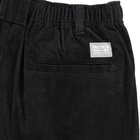 Tactics Buffet Pleated Corduroy Pants - black