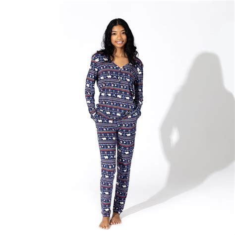 Cozy Up for the Holidays- Polar Isle Blue Bamboo Women's Pajama Set ...