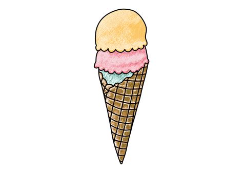 Ice Cream Drawings Ice Cream Vector Outline Illustration Drawings