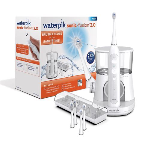 Waterpik Sonic-Fusion 2.0 Flossing Electric Toothbrush Set, 5 Brush Heads, White - Shop Black ...