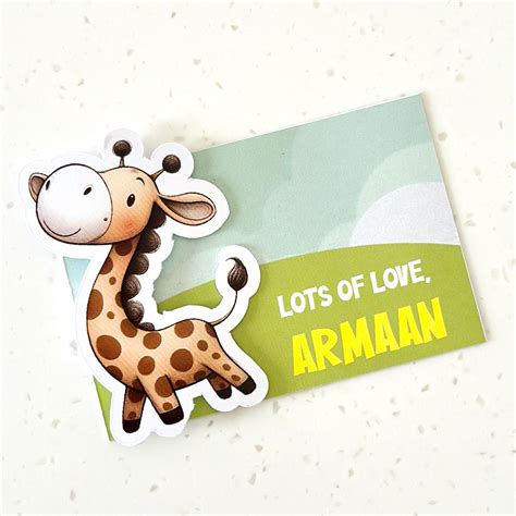 3D Gift Tag - Giraffe – thedesignfactoryshop