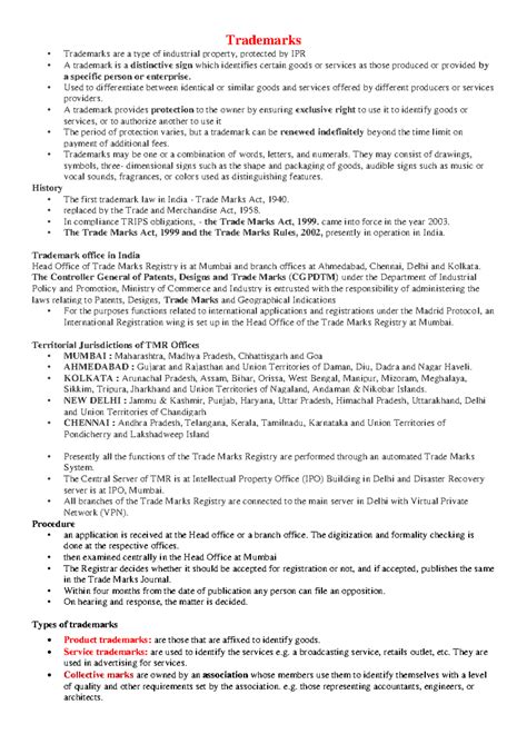 IPR Overview: Trademarks, Trade Secrets, and Biodiversity (M Sc II ...