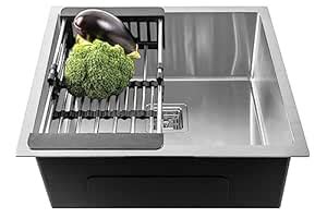 Fossa 18"x16"x09" Premium Stainless Steel Handmade Single Bowl Kitchen ...