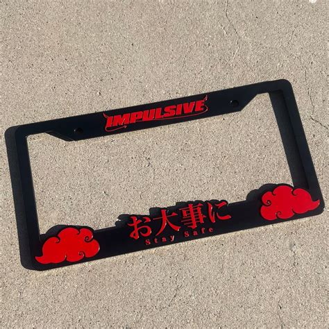 RED Stay Safe License Plate Frames // JDM Plate Frame, Anime Car ...
