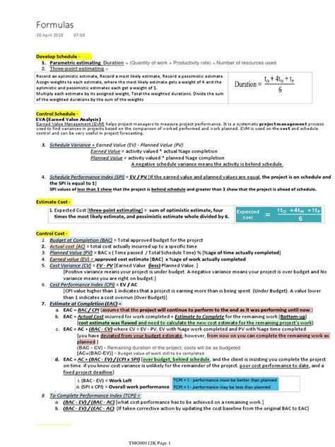 Image result for Project Management Cost Formulas