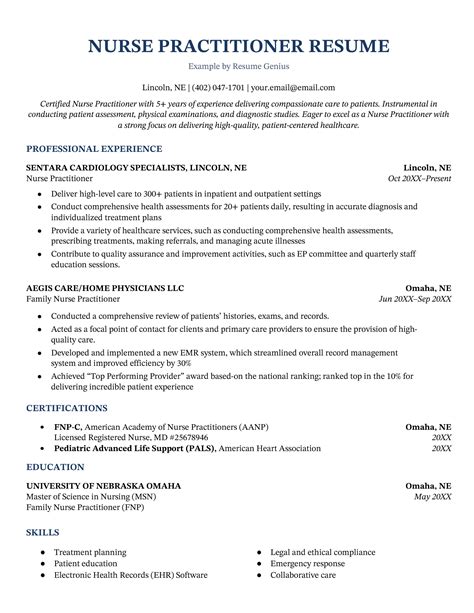 New Grad Nurse Practitioner Resume - Sample & Free Template