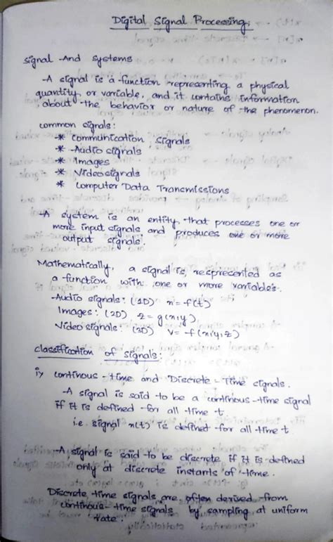 DSP Module 1 - same as title - CLASS NOTES. CONTINUOUS TIME SYSTEMS ...