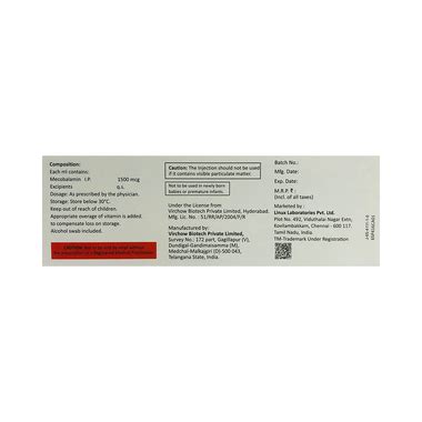 Rexite 1500mcg Pre Filled Syringe 1ml - Uses, Side Effects, Dosage ...