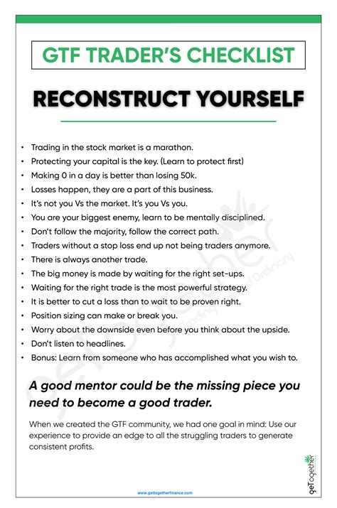 GTF Traders Checklist: Essential Steps for Successful Trading - Studocu