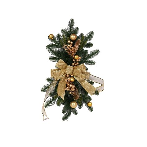Green and Gold Christmas Stairway Swag With LED Lights – World of Christmas