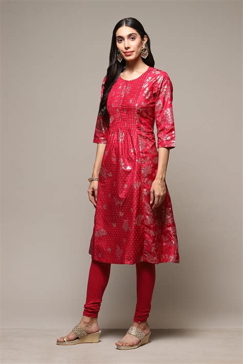 Fuschia Art Silk Flared 2 Piece Set