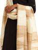 Handwoven Natural Kosa Silk Dupatta with Stripes and Temple Border – Kosala