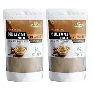 Wasley ORGANICS Pure Natural Multani Mitti Powder for Face, Skin and ...