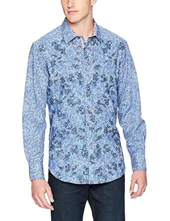 Robert Graham Men's Hutchinson Long Sleeve Classic Fit Shirt, Blue ...