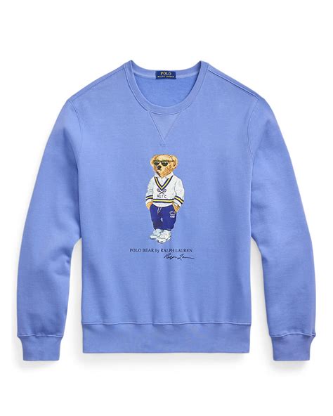 Polo Ralph Lauren Mens Tennis Bear Sweatshirt Campus Blue Heritage