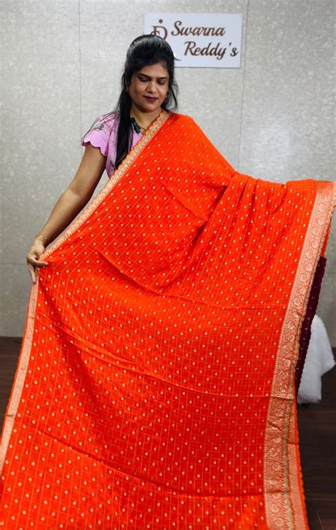 Pure Chinnon Zari Checks Saree-SR1005B – Swarna Reddys