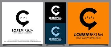 Letter c and chat logo template | Premium Vector