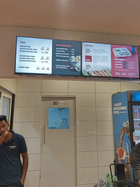 Menu at Yaghma Kababs, Chennai