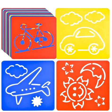 Buy 24 Pieces Painting Stencil Templates for Kids 6 Inches Drawing ...