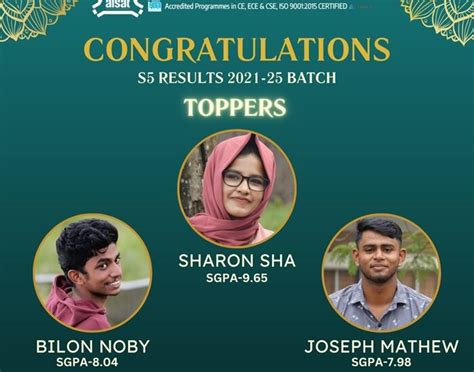 Congratulations : S5 APJAKTU Examination ME Toppers – AISAT Engineering ...