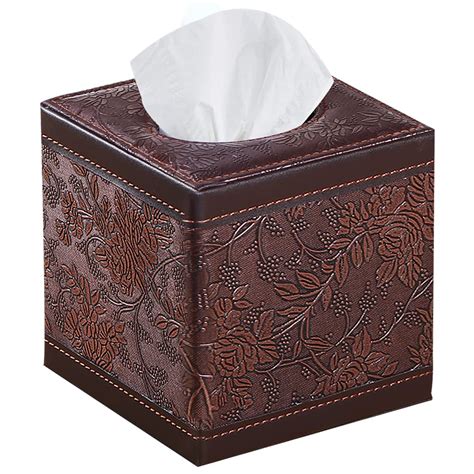 Tissue Box Cover Square, Universal Compatible Large Size, PU Leather ...