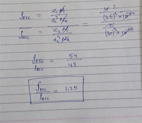 A metal crystallises into two cubic phases , face-centered cubic (fcc ...