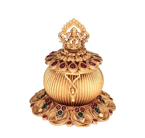 Buy Yuvaa Galleria Premium Matte Finish Kum Kum Box, Lakshmi Model ...