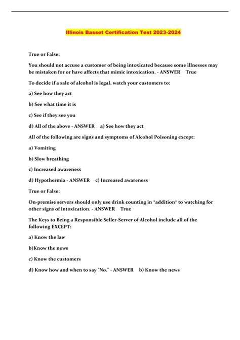 Illinois Basset Certification Test - Illinois Basset Certification ...