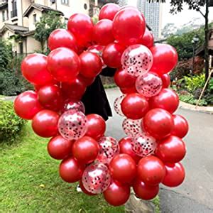 Party Propz Rubber Red Balloons For Decoration-10Pcs Red Confetti ...