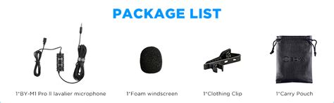 BOYA Lavalier Lapel Microphone - No Battery, by-M1 Pro ll ...