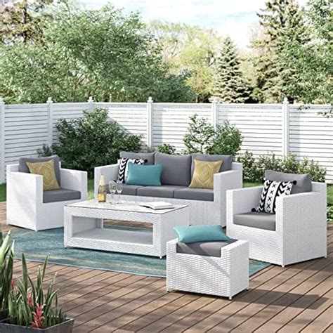 ROXXFLY Outdoor 6 Seater Sofa Set | Patio Furniture Sets Sectional ...