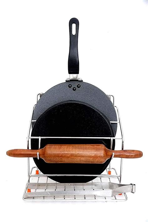 SPARTAN STEEL Stainless Steel chakla Belan Tawa Chimta Stand 4in 1 ...