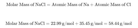 What is the Molar Mass of NaCl (table salt)? | AESL