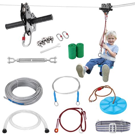 Buy VEVORZipline Kit for Kids and Adult, 160 ft Zip Line Kits Up to 500 ...