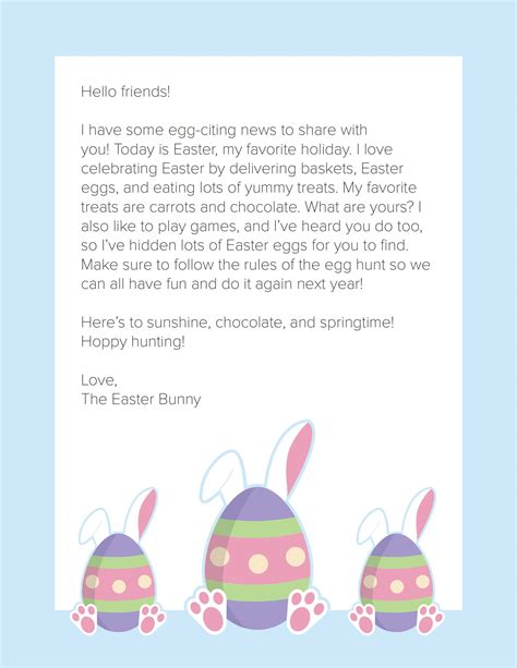 Free Printable Easter Bunny Letter Templates [PDF, Word] Editable