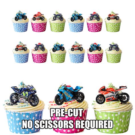 Moto GP Motorbikes Ducati Suzuki Yamaha Mix - Edible Cupcake Toppers ...