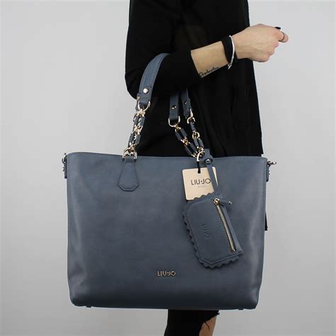 Borsa shopping Liu Jo Satchel Detroit blu A18003 E0027 - In More Est Store