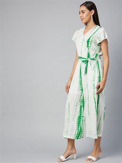 Women's Green Tie & Dye Rayon printed Jumpsuit – Stylestone