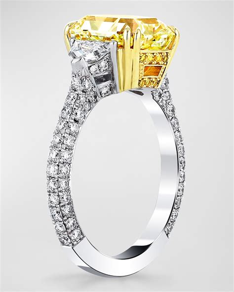 Neiman Marcus Diamonds Yellow Radiant Cut Diamond Ring, 5.77tcw (Size 6.5) | Neiman Marcus
