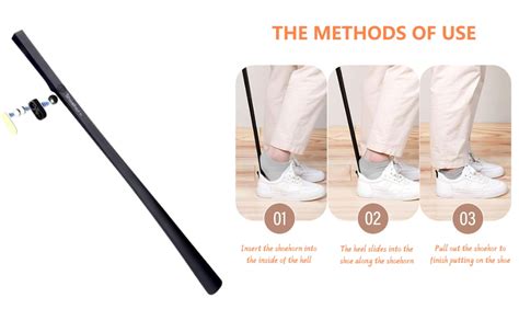 Buy Jubobu Shoe Horn Long Handle 62.5cm,Shoe Stick for Wearing, Black ...