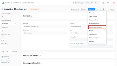 Maintenance Schedule