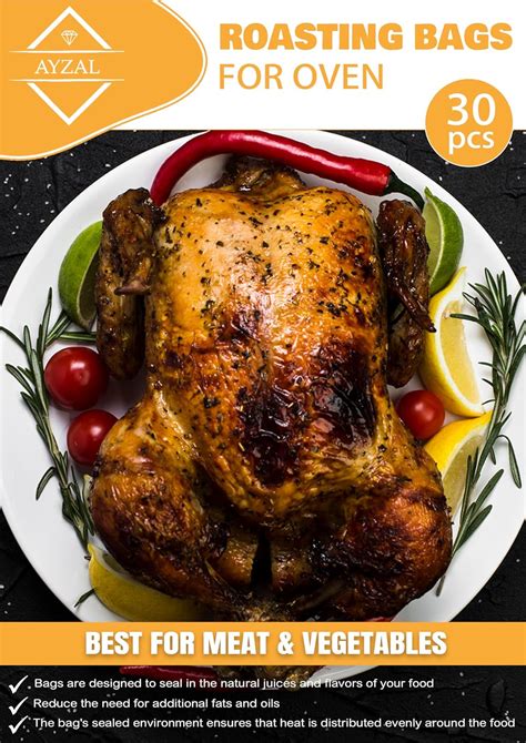 Roasting Bags for Oven with Ties 30pcs (38 x 25cm) Oven Bags for ...