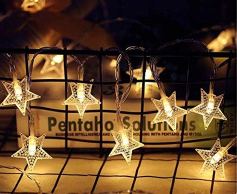 Buy PESCA Star String Lights 50 Star LED with 8 Metre Length (Warm ...